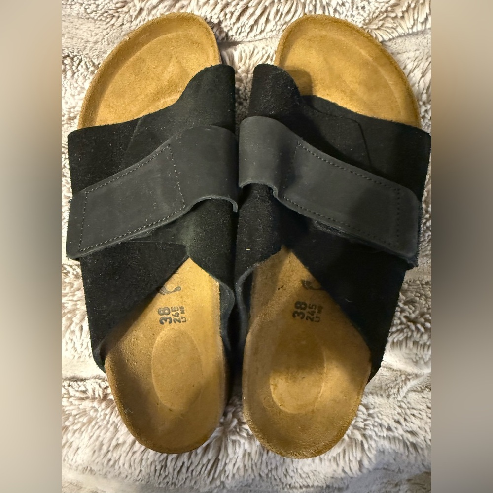 Birkenstock Black Kyoto Nubuck-Suede Leather